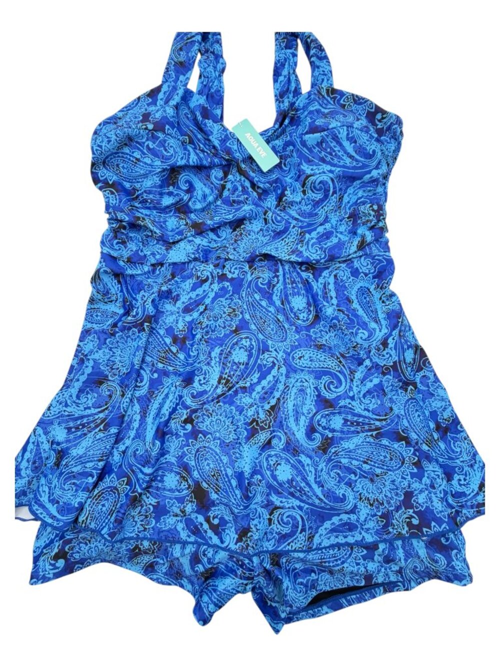 Aqua Eve Blue Paisley Tankini & Bottom Set